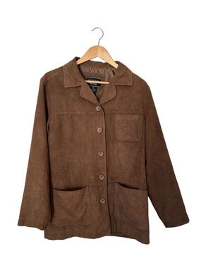 Women's Brown Utility Button-Up Jacket